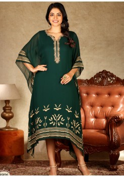 Dark Green Georgette Chifoon Kaftan Kurti 